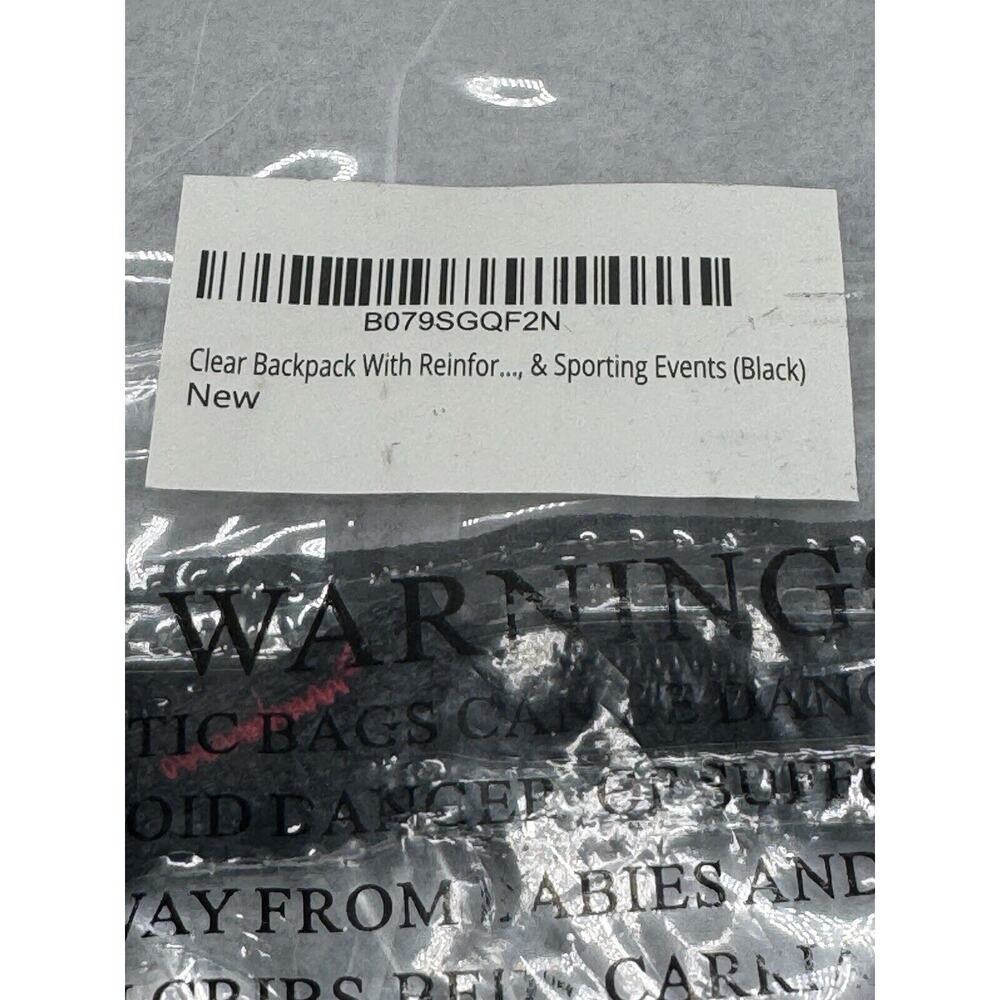 Transparent Backpack, Medium. Clear Security Backpack, Front Pocket NIP - Picture 3 of 8